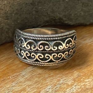 Vintage .925 Mexican scrollwork ring